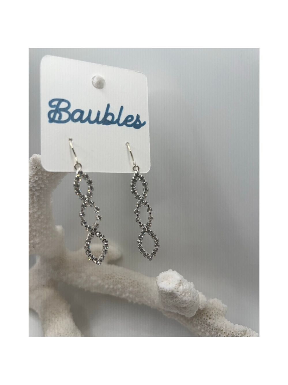 Baubles Austrian Crystals Silver Dangle Earrings